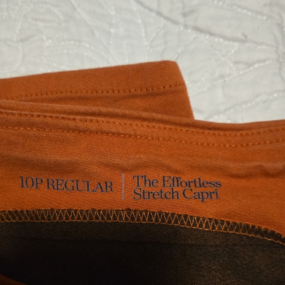 croft & barrow burnt orange capri leggings - Picture 3 of 12